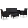 thumbnail image 1 of vidaXL Patio Furniture Set 4 Piece Patio Sectional Sofa with Table Poly Rattan, 1 of 6