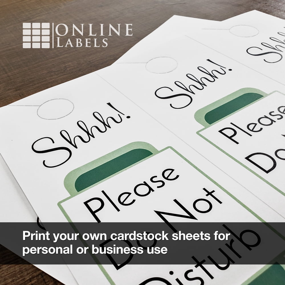 Online Labels - Door Hangers - 8.5" x 3.66" - Cardstock - Pack of 300, 100 Sheets - Inkjet/Laser Printer