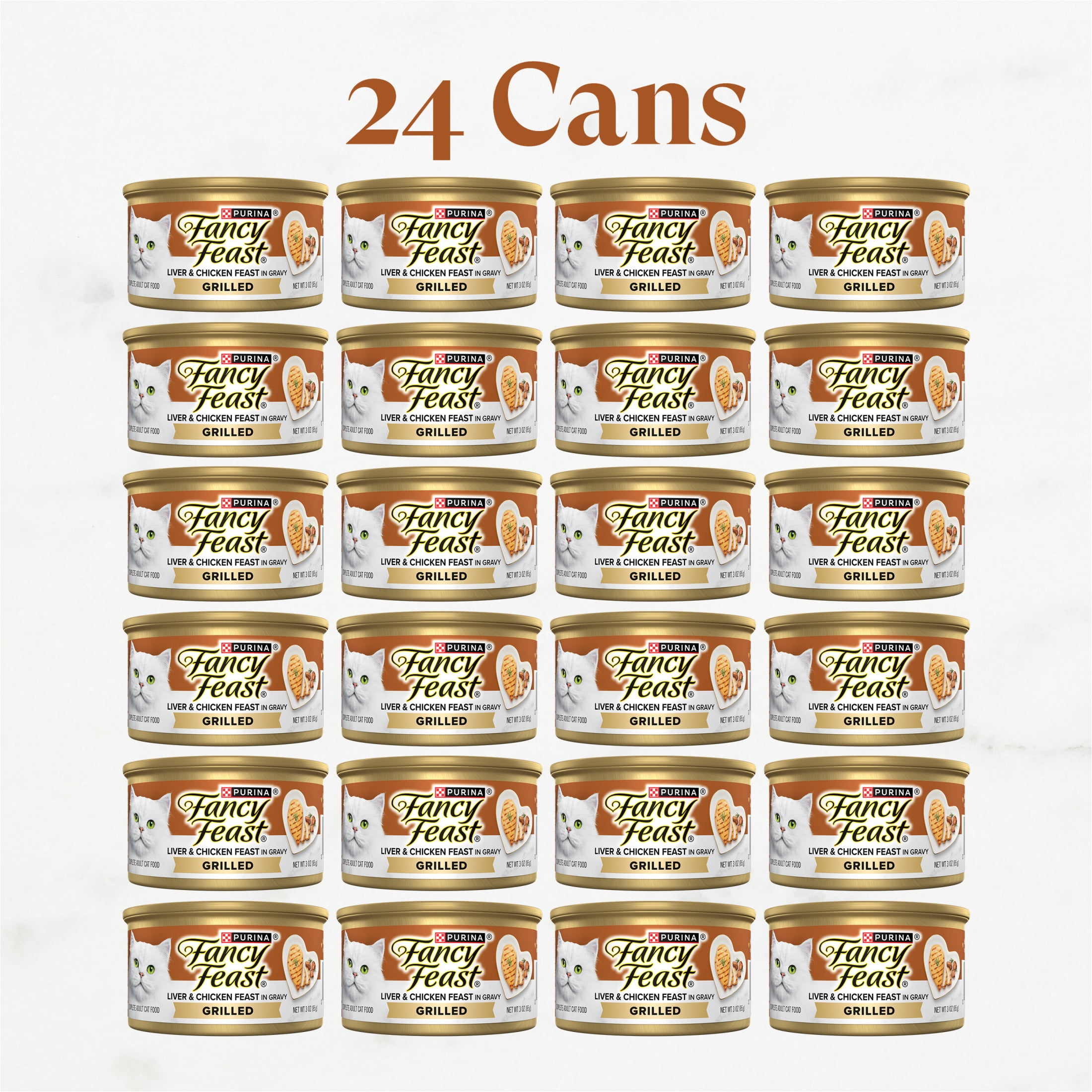 Purina Fancy Feast Grilled&nbsp;Liver and Chicken Feast Gourmet&nbsp;Wet Cat Food&nbsp;in Savory&nbsp;Gravy, 3 oz, 24 Pack