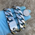thumbnail image 4 of Men's Huge Hip Hop Chain Silver Heavy Cuban Link 316L Stainless Steel 25MM Thick Necklace 24" Inch, 4 of 7