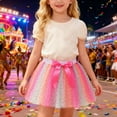 thumbnail image 3 of LYHaoo Girls Star Tutu Skirt With Rainbow Sequin Trim And Mesh Layer For Dance Performance Party Play Dress Up Girls Cute Skirt,Sizes 9-11 Years, 3 of 6