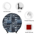 thumbnail image 4 of Kdxio Snowflake Vintage Pattern Bone China Decorative Plate Ceramic Decorative Plate for Home Office Wall Stand Decorative Plates for Home Bedroom-6in, 4 of 6