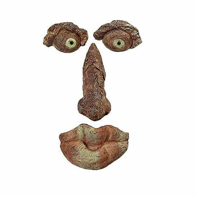 Estatua de Cara de Árbol Ormromra Decoración de Rasgos Faciales para Jardín