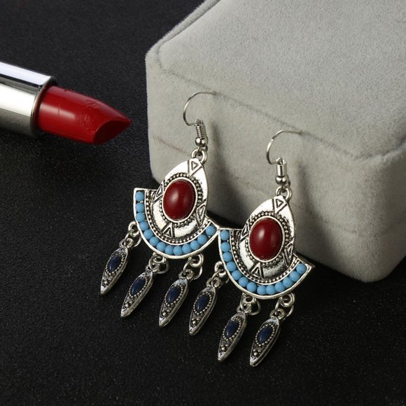 WASHWEPE Joyería Vintage Con Pendientes Colgantes De Tassel Multicolor Para Mujer