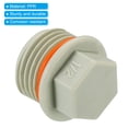 thumbnail image 4 of Unique Bargains 1/2PT PPR Pipe Fitting End Cap, 12 Pack Hex Male Water Tubing Stopper PPR Pipe Connector Plug, Grey, 4 of 6