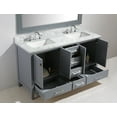 thumbnail image 5 of Design Element London 61" Double Sink Bathroom Vanity Set in Gray with Carrara Marble Top, 5 of 5