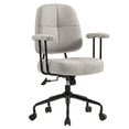 thumbnail image 2 of AVAWING Mid Century Modern Fabric Office Chair, Upholstered Desk Chair with Armrests, Gray, 2 of 8