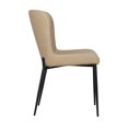 thumbnail image 2 of Set of 2 Sand Color PU Leather Dining Chair with Black Metal legs, 2 of 5