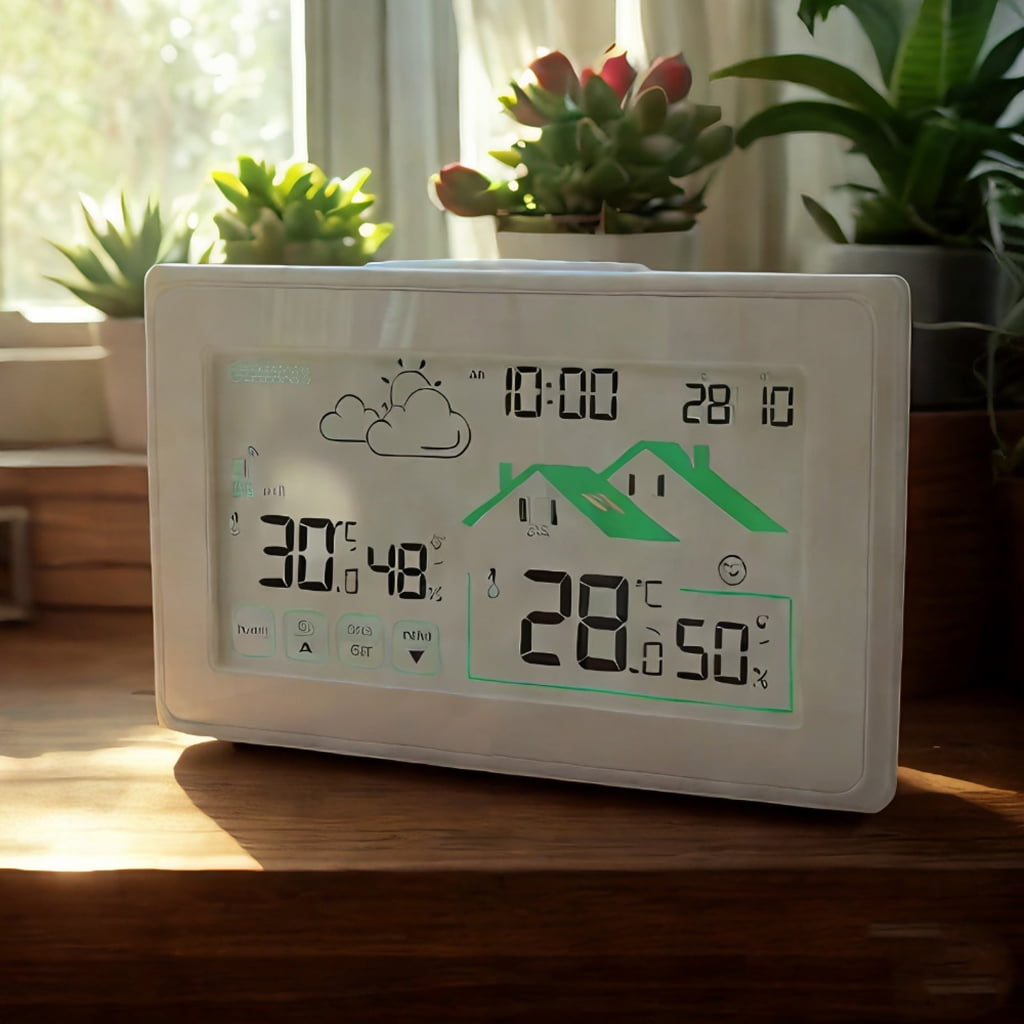 Programmable Intelligent Touch Display Temperature Humidity Monitor With Low Battery Warning & Historical Data Tracking
