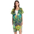 thumbnail image 2 of Beach Vacation Clothes Kimono Cardigan Loose Swimsuit Cover Up for Women Hand Painted Tropical Leaf S, 2 of 6