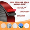 thumbnail image 3 of Uxcell Neoprene Rubber Strips, Self Adhesive Solid Rubber Sheet for Shock Absorption Gasket Sealing Weather Striping 2" Wide x 3/16" Thick x 10' Long, 3 of 6