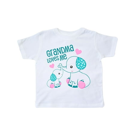 

Inktastic Grandma Loves Me-cute elephants Gift Toddler Boy or Toddler Girl T-Shirt