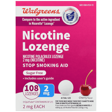 Walgreens Nicotine Lozenges 2 mg Cherry, 108 ea
