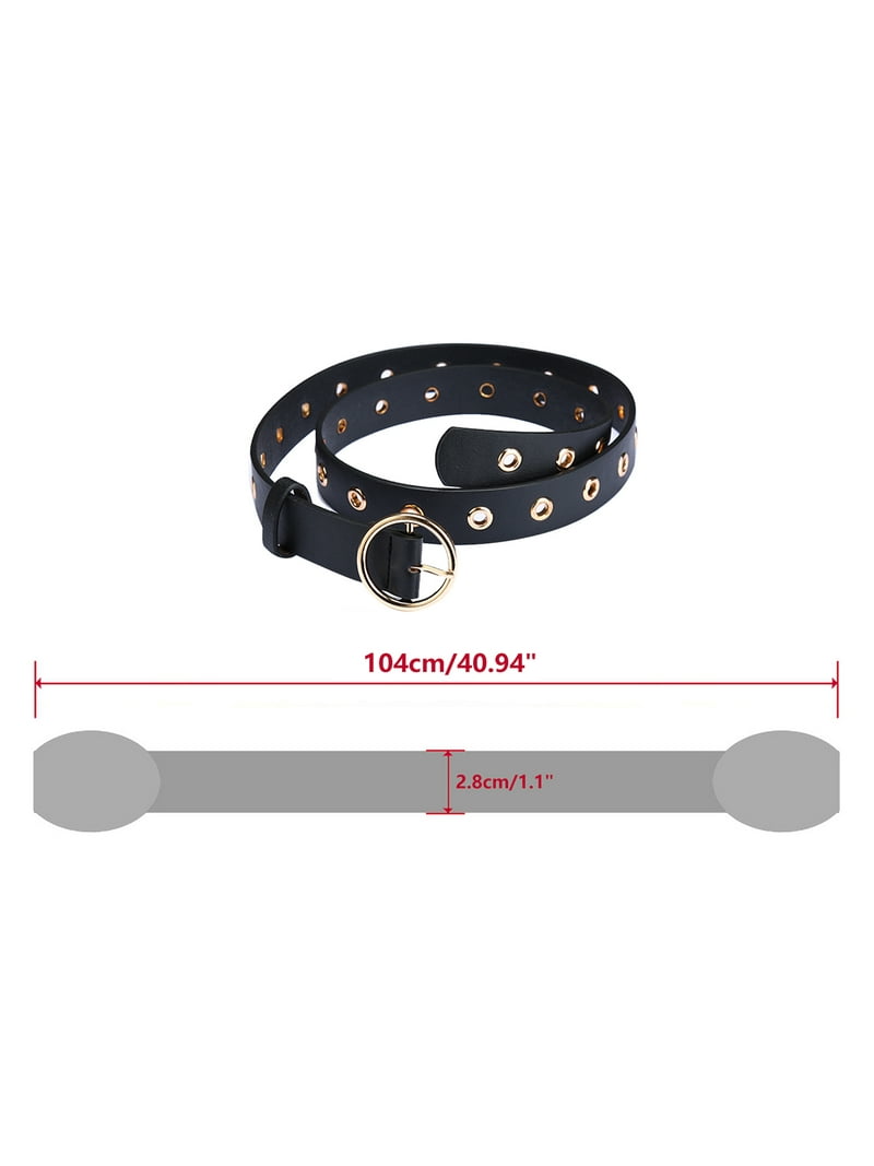 INSPIRE CHIC Women's Studded Grommet Circle Metal Buckle