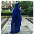 thumbnail image 5 of Adult Halloween Velvet Cloak Hooded Medieval Costume Witch Vampire Halloween Costume Dress Coats, 5 of 7