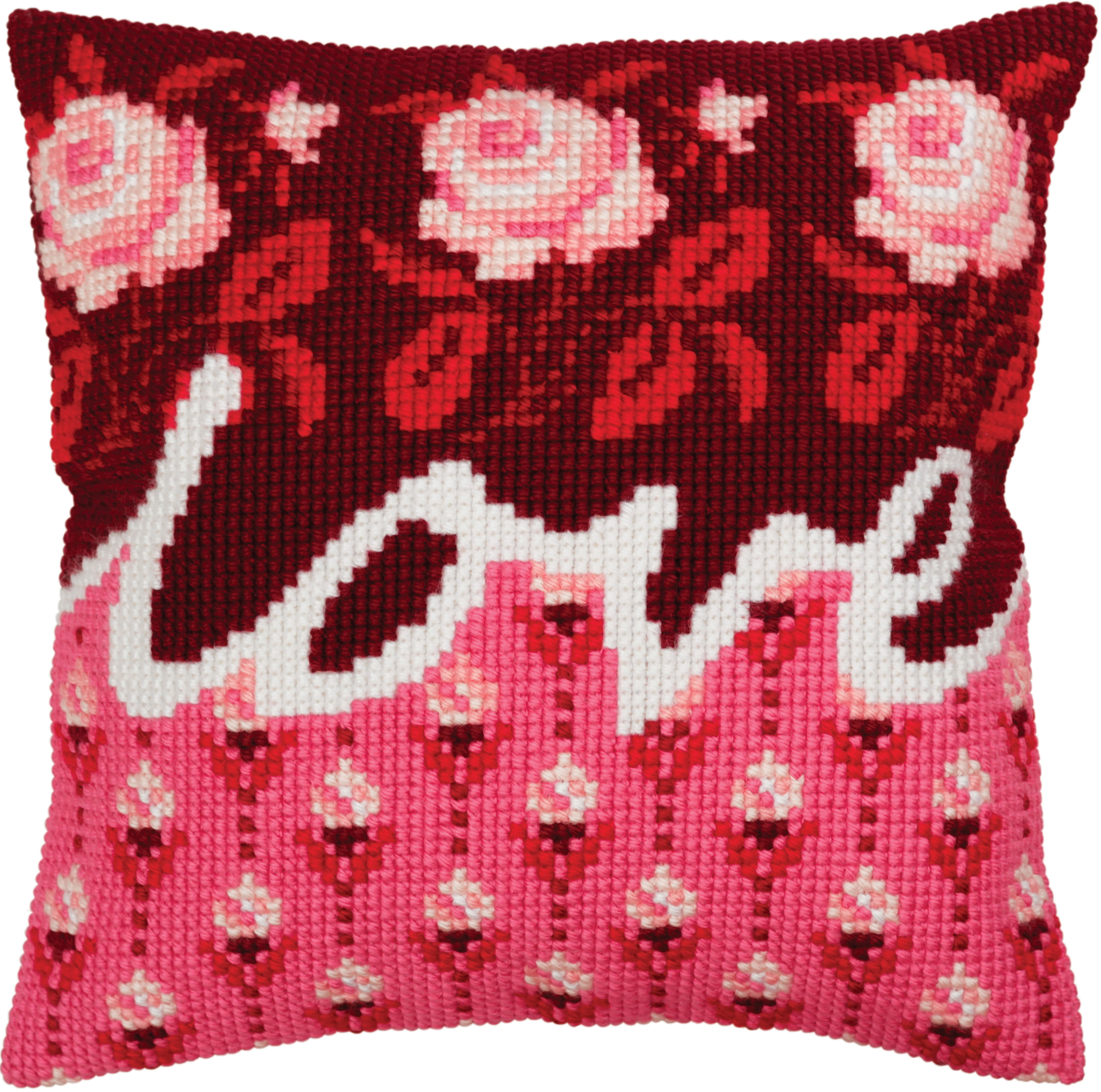 Collection D'art Stamped Needlepoint Cushion Kit 40X40cmLove Walmart
