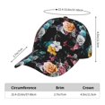 thumbnail image 2 of Pofeuu Hibiscus Rose Print Adult Adjustable Embroidered Graphic Baseball Hat for Men and Women, 2 of 6