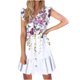 thumbnail image 1 of Vestido estampado con cuello en V y dobladillo con volantes en la parte delantera con botones casuales de verano para mujer Fridja  hj4763, 1 of 5