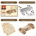 thumbnail image 3 of 3D Car Wooden Puzzle, Scale Model, DIY Model Kit, Handcraft Gift, Home Decoration, Mechanical Model Kit, Building Toy For Adults And Kids, Birthday/Christmas Gifts For Children, 3 of 4