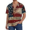 thumbnail image 7 of Lsque American Flag1 print Men's Cuban Collar Short Sleeve Shirt Summer Beachwear Casual Button Down Fashionable Vacation Leisure Shirt-Medium, 7 of 7