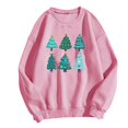 thumbnail image 2 of Jienlioq Hauts pour Femmes Mode Tendance Manches Longues Col Rond T-Shirt Imprimé Blouse Ample Chandails en Molleton Sans Capuche Cyberlundi, 2 of 4