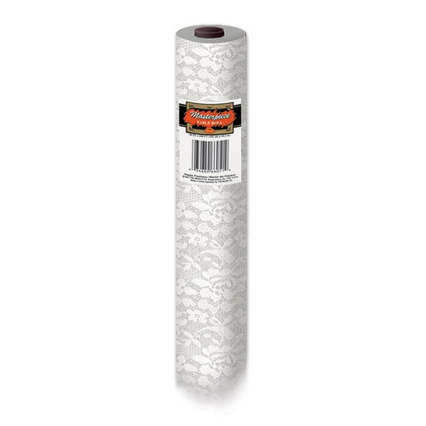 100 White Lace Disposable Banquet Party Tablecloth Roll Com 100 White Lace Disposable Banquet, Plastic Table Cover Roll Bunnings