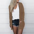 thumbnail image 6 of Yoodem Women's Loungewear Cardigan Solid Relaxed Fit Thigh Length Long Sleeve Open Front with 2 Pockets Khaki S, 6 of 8