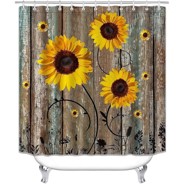 Rustic Sunflower Shower Curtain NCU0DDK2576