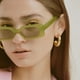 thumbnail image 2 of Gafas De Sol Retro De Marco Pequeño Rectangular Vintage Cuadrado Estrecho Tendencia UV400, 2 of 4