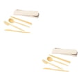 thumbnail image 1 of Monstrate ¡Novedad de 2021! Juego de cubiertos de de 4 Uds., cuchillo de paja de trigo, tenedor, palillos, cuchara, vajilla portátil con caja de amarillo 2piezas Monstrate CBP159619, 1 of 6