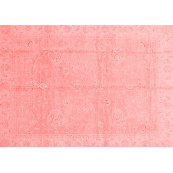 Ahgly Company Machine Washable Indoor Rectangle Abstract Red Modern Area Rugs, 8' x 12'