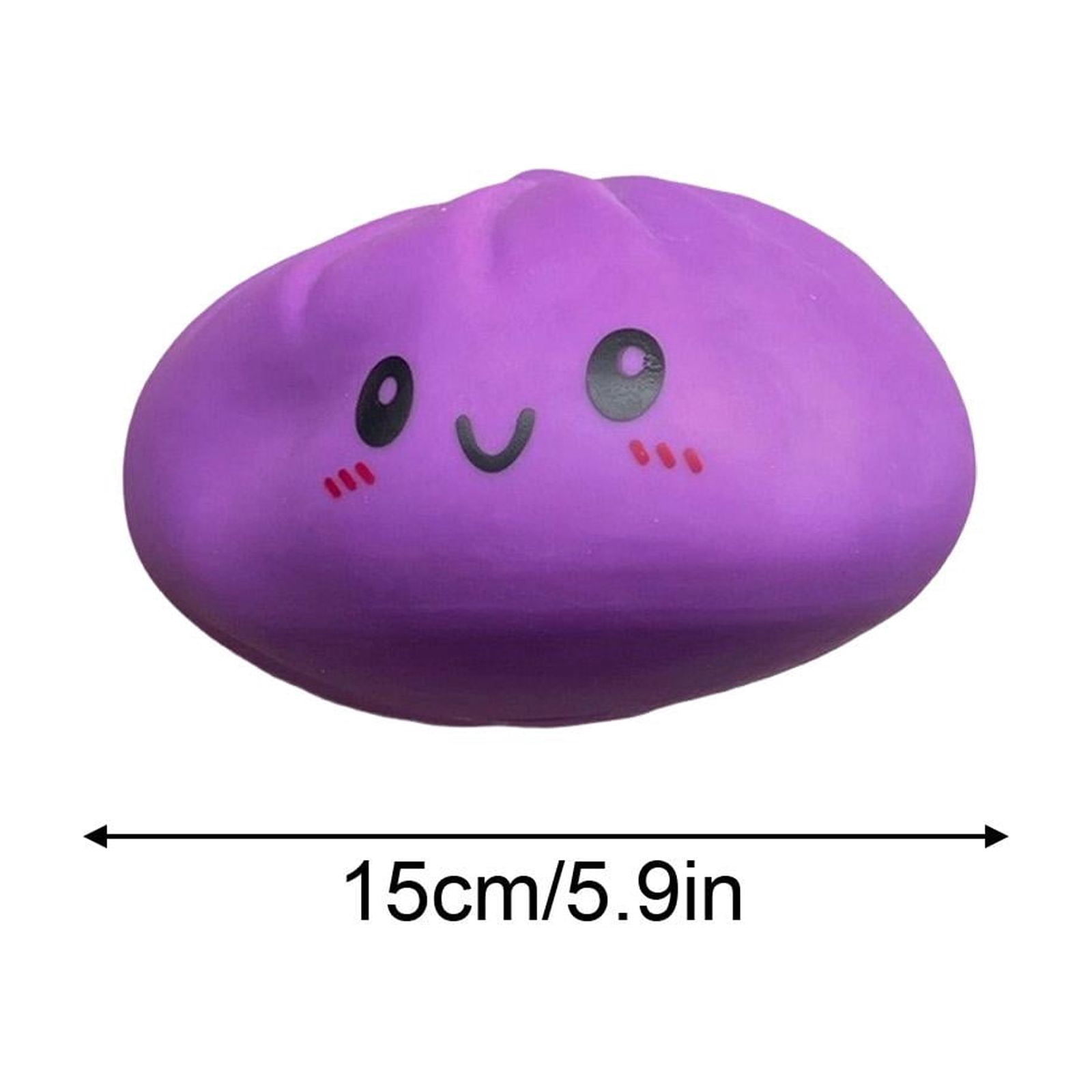 Squeeze Stress Toys, Squeeze Dumpling Squeeze Toys Relaxation, Jumbo Squeeze Toys 10 Inch, Sensory Squeeze Toys, Soft Stretchy Material, Cute Smiling Purple Design for Gentle