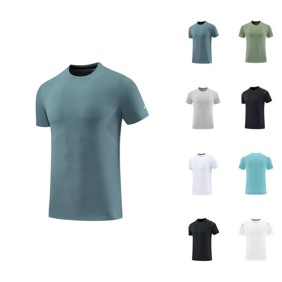 Mens Workout Shirts Summer Quick Drying Breathable Lightweight Moisture Wicking Tshirt Athletic Running Shirts for Men