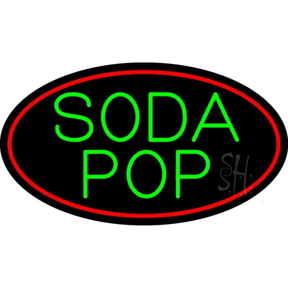 Soda Pop LED Neon Sign 20 x 37 - inches, Black Square Cut Acrylic Backing, with Dimmer - Bright and Premium built indoor LED Neon Sign for Defence Force.