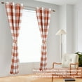 thumbnail image 4 of DriftAway Buffalo Plaid Check Curtains Woven Plaid Pattern Lined Blackout Thermal Insulated Window Curtain Grommet 2 Layers 2 Panels 52 Inch by 90 Inch Burnt Orange, 4 of 5