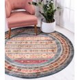 thumbnail image 3 of Rugs.com Kashkuli Gabbeh Collection Rug – 5' Round Blue Medium Rug Perfect For Kitchens, Dining Rooms, 3 of 9