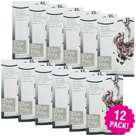 Jacquard iPoly Fabric Dye 14g - Black, Multipack of 12