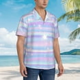 thumbnail image 5 of Kll Men'S Hawaiian Shirt Short Sleeve Button Down Beach Shirts-Striped Gradient, 5 of 8