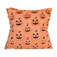 thumbnail image 3 of Halloween Pillow Covers, 18x18 inch Spooky Pumpkin Pattern Soft Plush Faux Couch Cushion Covers for Home Patio Porch Sofa Chair Thanksgiving Holiday Autumn Farmhouse Decorations, 3 of 8