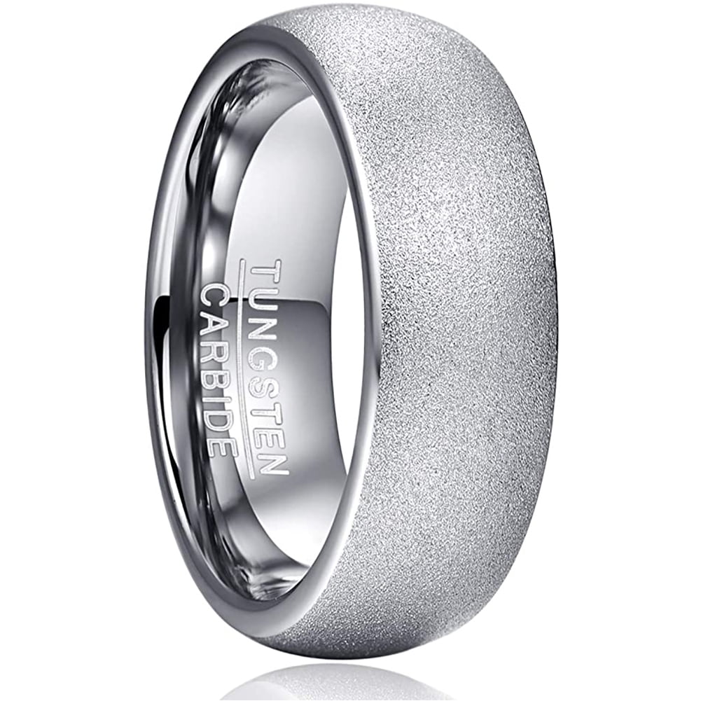 Tungsten Carbide Ring 8MM Natural Dome Wedding Band Comfort Fit Clearance 