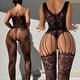 thumbnail image 2 of Medias elásticas suaves sin entrepierna negras para mujer, lencería transparente de encaje, vestido de noche, ropa Sexual, ropa interior Sexy de rejilla bordada, 2 of 5