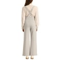 thumbnail image 4 of INSPIRE CHIC Women's Jumpsuits Adjustable Straps Wide Leg Suspenders Overall Jumpsuits L Grey Beige, 4 of 7