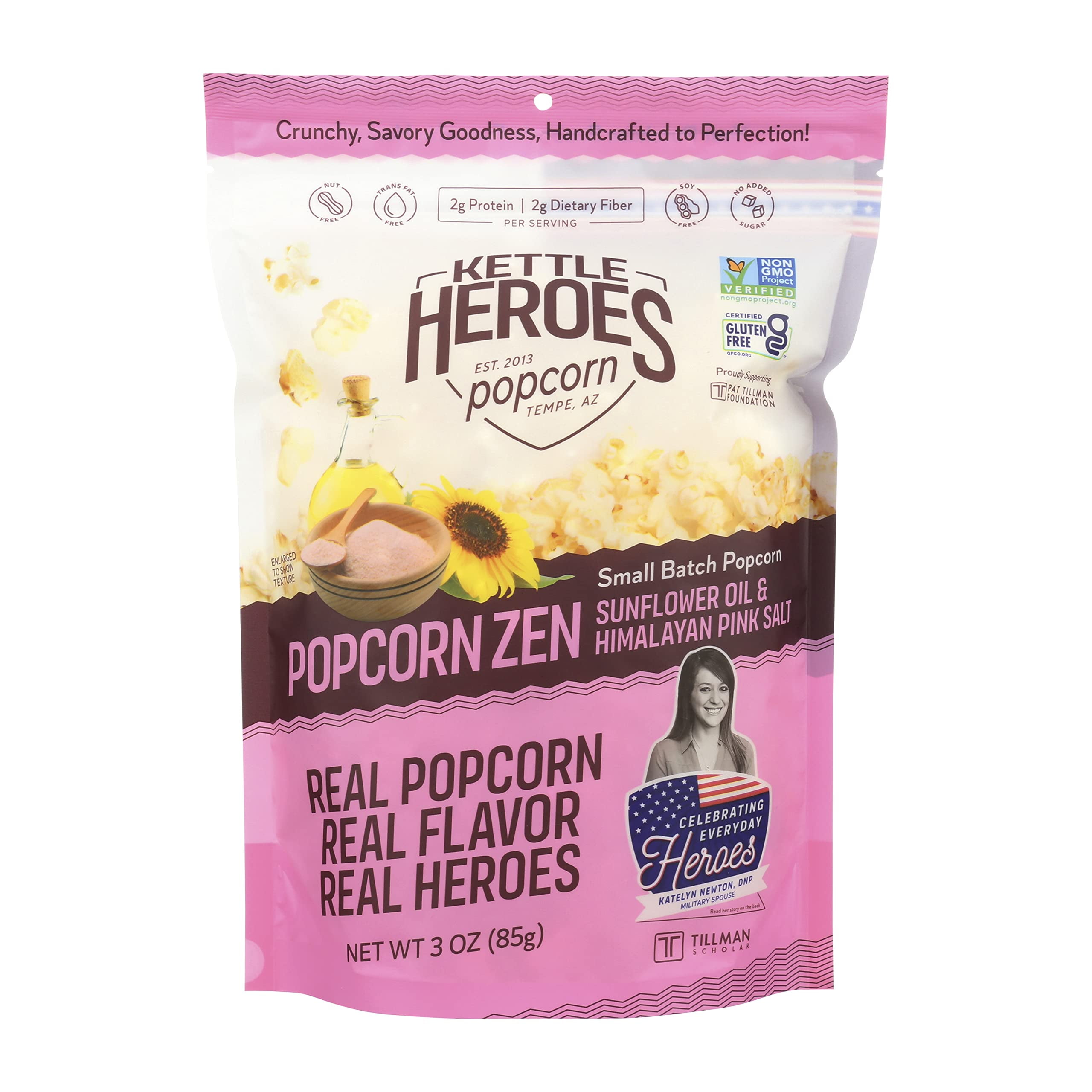Kettle Heroes Popcorn, Popcorn Zen, Sunflower Oil & Himalayan Pink Salt