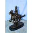 thumbnail image 3 of Nifao Trooper of the Plains Bronze Statue, A Remington Replica – Home Decor Sculpture, 10"L x 5"W x 13"H, 3 of 12