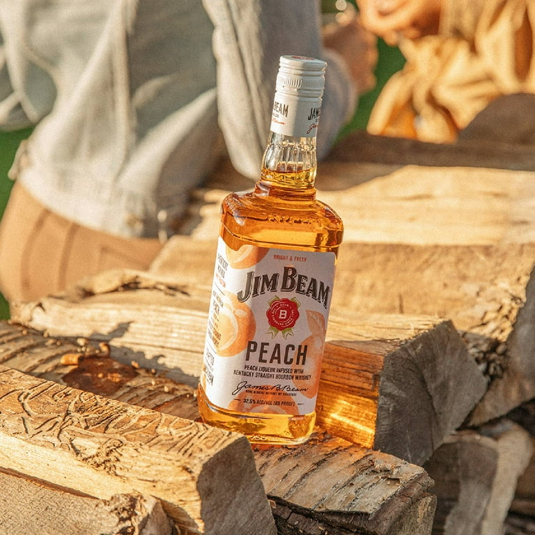 Jim Beam Peach Infused Straight Bourbon Flavored Whiskey, 750 ml