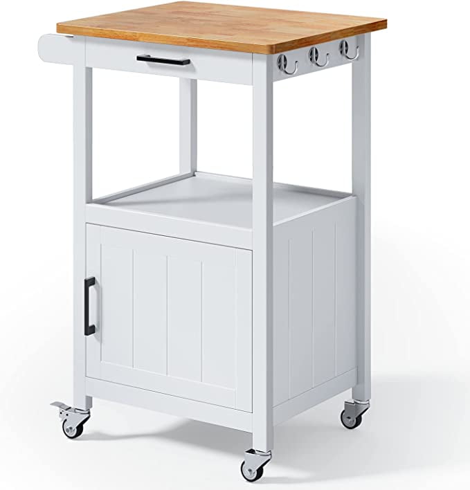 Aiho Rolling Kitchen Island Cart on Wheels with Storage, Microwave Rack