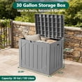 thumbnail image 2 of Outdoor Storage Box, 30 Gallon Deck Box with Lockable Lid, Waterproof Resin Storage Bin for Patio Furniture, Garden Tools, Cushions, Grey, 2 of 7