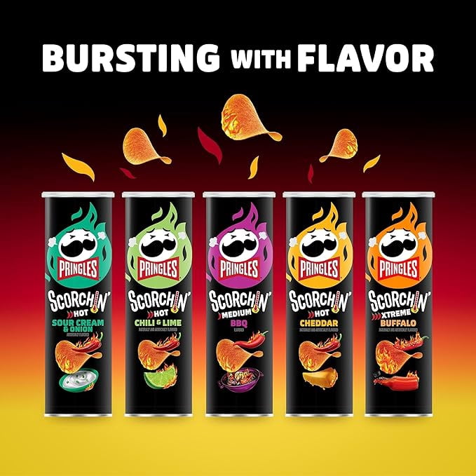Pringles Scorchin' BBQ Potato Crisps Chips, 5.5 oz 2pk