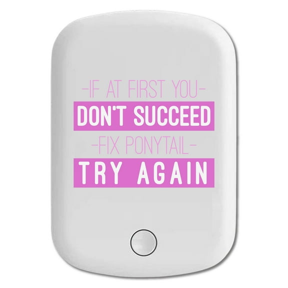 DistinctInk Magnetic Battery Pack, 5000 mAh Wireless Portable Charger with USB-C Cable, Compatible with MagSafe iPhone 14 / 13 / 12 Series - If At First You Don't Succeed Fix Ponytail Try Again