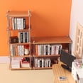 thumbnail image 2 of Estante de almacenamiento de alimentos y juegos en miniatura, estantería de almacenamiento, minimodelo de madera de cerezo, 1:6 puntos, muebles para casa de muñecas bjd, bricolaje, 2 of 6